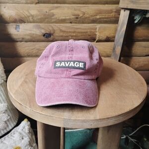 aliens of brooklyn maroon "SAVAGE" baseball hat w/ adjustable backing one size f